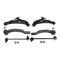 6-Piece Kit Front, Driver and Passenger Side, Lower Control Arm Kit,  Includes (2) Control Arm, (2) Sway Bar Link, and (2) Tie Rod End