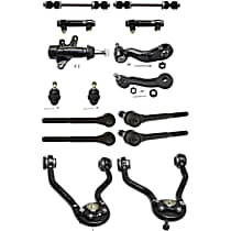 15-Piece Kit Front, Driver and Passenger Side, Upper Control Arm Kit, Four Wheel Drive, 47.89 (mm) - 1.885 (in) Press-Fit Diameter, For Forged Arm, Under 7,500 Lbs. GVW, Without Bracket
