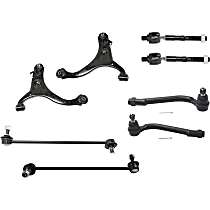 Front, Driver and Passenger Side Control Arm Kit, All Wheel Drive and Front Wheel Drive, includes Sway Bar Links and Tie Rod Ends