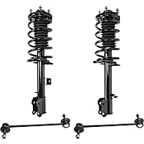 4-Piece Kit Front, Driver and Passenger Side Suspension Kit,  Includes (2) Loaded Strut and (2) Sway Bar Link