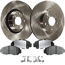 Front Brake Disc and Pad Kit, Plain Surface, 5 Lugs, Ceramic, Includes Shims and hardware, Pro-Line Series