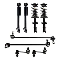 8-Piece Kit Front and Rear, Driver and Passenger Side Suspension with Loaded Struts, Shock Absorbers, and Sway Bar Links