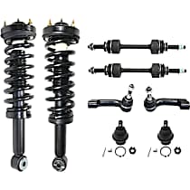 8-Piece Kit Front, Driver and Passenger Side Suspension Kit, Four Wheel Drive,  Includes (2) Ball Joint, (2) Loaded Strut, (2) Sway Bar Link, and (2) Tie Rod End