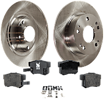 Rear Brake Disc and Pad Kit, Plain Surface, 5 Lugs, Ceramic, Cast Iron, Pro-Line Series