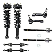 8-Piece Kit Front, Driver and Passenger Side Suspension Includes Loaded Struts, Sway Bar Links, and Tie Rod Ends, 4WD