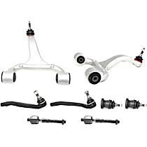 8-Piece Kit Front, Driver and Passenger Side, Upper Control Arm Kit, Includes (2) Ball Joint, (2) Control Arm, and (4) Tie Rod End