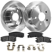 Rear Brake Disc and Pad Kit, Plain Surface, 5 Lugs, 10.94 in., Ceramic, Pro-Line Series