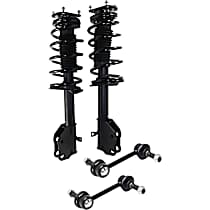 4-Piece Kit Front, Driver and Passenger Side Suspension with Loaded Struts and Sway Bar Links, Front Wheel Drive
