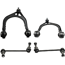 4-Piece Kit Front, Driver and Passenger Side, Upper Control Arm Kit, RWD, includes (2) Control Arm and (2) Sway Bar Link