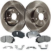 4-Piece Kit Front Brake Disc and Pad Kit, Plain Surface, 5 Lugs, 295.91 mm, Ceramic, Base, 2.3L 4Cyl, Pro-Line Series  Includes (2) Brake Disc and (1) Brake Pad Set