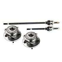 4-Piece Kit Front, Driver and Passenger Side Suspension with Axle Assembly and Wheel Hub, Without Vari-Lok Progressive Front Axle