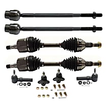8-Piece Kit Front, Driver and Passenger Side Suspension Kit, Supercharged, includes (2) Axle Assembly, (2) Ball Joint, and (4) Tie Rod End