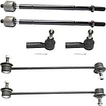 6-Piece Kit Front, Driver and Passenger Side Suspension Kit,  Includes (2) Sway Bar Link and (4) Tie Rod End