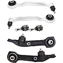 Front, Driver and Passenger Side, Lower, Frontward and Rearward Control Arm Kit, Rear Wheel Drive, For Models Without Active Body Control Suspension, includes Ball Joints