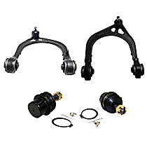Front, Driver and Passenger Side Suspension Kit, includes Ball Joint and Control Arm