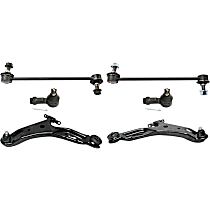 6-Piece Kit Front, Driver and Passenger Side, Lower Control Arm Kit,  Includes (2) Control Arm, (2) Sway Bar Link, and (2) Tie Rod End