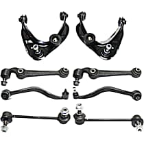 8-Piece Kit Front, Driver and Passenger Side, Upper and Lower, Frontward and Rearward Control Arm Kit, AWD/FWD, includes (6) Control Arm and (2) Sway Bar Link