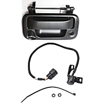 2-Piece Kit Exterior Tailgate Handle with Back Up Camera, Primed, Does not include Mounting Hardware, With Key Hole and Cable