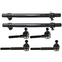 6-Piece Kit Front, Driver and Passenger Side Tie Rod End, includes Tie Rod Adjusting Sleeve