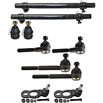 10-Piece Kit Front, Driver and Passenger Side Suspension Kit, includes (4) Ball Joint, (2) Tie Rod Adjusting Sleeve, and (4) Tie Rod End