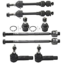 8-Piece Kit Front, Driver and Passenger Side, Suspension Includes Ball Joints, Sway Bar Link, and Tie Rod Ends, RWD, Includes 8 Lug Wheels