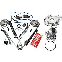3-Piece Kit Timing Chain Kit, With Vvt Cam Gear(S), 8 Cyl 5.4L, includes (1) Oil Pump, (1) Timing Chain Kit, and (1) Water Pump