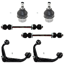 6-Piece Kit Front, Driver and Passenger Side, Upper Control Arm,  Includes (2) Ball Joint, (2) Control Arm, and (2) Sway Bar Link