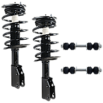 4-Piece Kit Front, Driver and Passenger Side Fully Loaded Struts with Sway Bar Links, Sedan