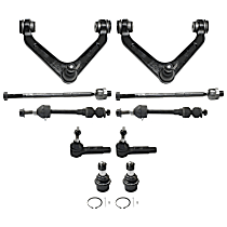 10-Piece Kit Front, Driver and Passenger Side, Upper Control Arm, RWD,  Includes (2) Ball Joint, (2) Control Arm, (2) Sway Bar Link, and (4) Tie Rod End