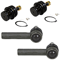 4-Piece Kit Front, Driver and Passenger Side, Outer Tie Rod End, includes (2) Ball Joint and (2) Tie Rod End