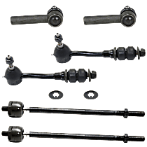 6-Piece Kit Front, Driver and Passenger Side, Inner and Outer Tie Rod End, Rear Wheel Drive, RWD,  Includes (2) Sway Bar Link and (4) Tie Rod End