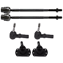 6-Piece Kit Front, Driver and Passenger Side, Lower Ball Joint, includes (2) Ball Joint and (4) Tie Rod End