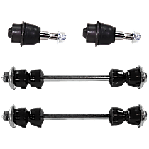 4-Piece Kit Front, Driver and Passenger Side, Lower Ball Joint, For Models With Aluminum Arm and Aluminum Steering Knuckles Only,  Includes (2) Ball Joint and (2) Sway Bar Link