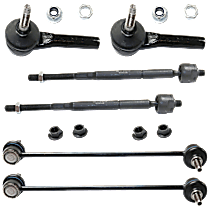 6-Piece Kit Front, Driver and Passenger Side, Inner and Outer Tie Rod End,  Includes (2) Sway Bar Link and (4) Tie Rod End