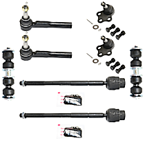 8-Piece Kit Front, Driver and Passenger Side, Lower Ball Joint,  Includes (2)Ball Joint,(2)Sway Bar Link and (4)Tie Rod End