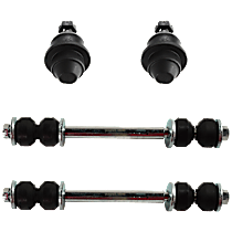 4-Piece Kit Front, Driver and Passenger Side, Lower Ball Joint, includes (2) Ball Joint and (2) Sway Bar Link