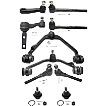 Front, Driver and Passenger Side, Upper Control Arm Kit, Rear Wheel Drive, includes Ball Joints, Idler Arm, Pitman Arm, and Tie Rod Ends