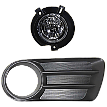 2-Piece Kit Front, Driver Side Halogen Fog Light, With bulb(s), OE Replacement Includes (1) Fog Light and (1) Fog Light Trim