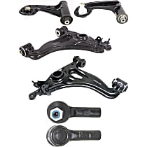 Front, Driver and Passenger Side, Upper and Lower Control Arm Kit, Rear Wheel Drive, includes Tie Rod Ends