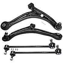 4-Piece Kit Front, Driver and Passenger Side, Lower Control Arm Kit, Includes (2) Control Arm and (2) Sway Bar Link