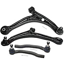 4-Piece Kit Front, Driver and Passenger Side, Lower Control Arm Kit, Includes (2) Control Arm and (2) Tie Rod End