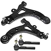 4-Piece Kit Front, Driver and Passenger Side, Lower Control Arm Kit,  Includes (2) Control Arm and (2) Tie Rod End
