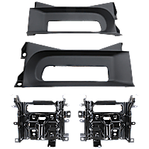 4-Piece Kit Front, Driver and Passenger Side Bumper Bracket, For Models With 2-Piece Bumper Type, Includes (1) Bumper Bracket and (1) Bumper Trim