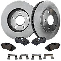 Front Brake Disc and Pad Kit, Plain Surface, 5 Lugs, Ceramic, Pro-Line Series