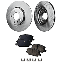 Front Brake Disc and Pad Kit, Plain Surface, 5 Lugs, 300mm Front Disc, J60 Brake System