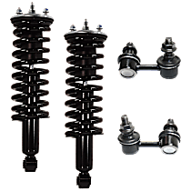 4-Piece Kit Front, Driver and Passenger Side Fully Loaded Struts Includes Sway Bar Links, 4 Cylinder, 2.5L Engine