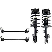 4-Piece Kit Front, Driver and Passenger Side Suspension Kit,  Includes (2) Loaded Strut and (2) Sway Bar Link