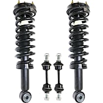 4-Piece Kit Front, Driver and Passenger Side Suspension Kit, includes (2) Loaded Strut and (2) Sway Bar Link