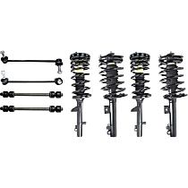 8-Piece Kit Front and Rear, Driver and Passenger Side Suspension Kit, Sedan, Heavy Duty Design, Without Taxi Package, includes (4) Loaded Strut and (4) Sway Bar Link