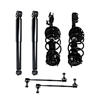 6-Piece Kit Front, Driver and Passenger Side Shock and Fully Loaded Strut with Sway Bar Links